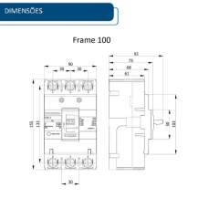 Disjuntor Caixa Moldada IEC DL100X 70A - loja online