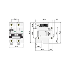Disjuntor Bipolar Din Curva C 10KA 100A na internet