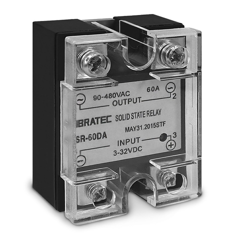 Rele Estado Sólido SSR 60A 90-480Vca Controle 3-32Vcc Monof