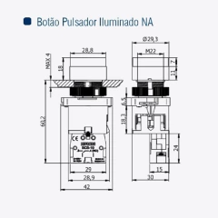Botão Comando Impulso Iluminado Led 220Vca 1NA Verde na internet