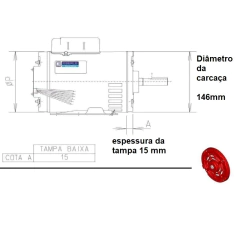 Tampa Dianteira Nema Carcaça 48/56(48) LT 3E1268K - loja online