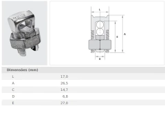 Conector Parafuso Fendido 25 mm² Split Bolt - Eletrotécnica Vera Cruz