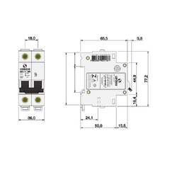 Disjuntor Bipolar Din Curva C 3KA 16A - comprar online