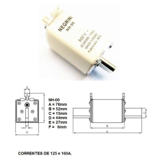 Fusível NH-00 aR 160A Ultra Rápido 500Vca 100kA na internet