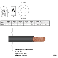 Marcador Encaixe WIC2 Letra S 2,8-3,8mm 1,5-2,5 mm² 200 unidades - loja online