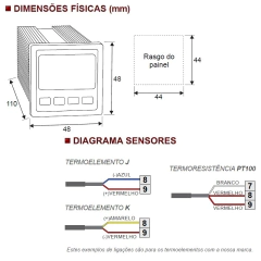 Imagem do Controlador de Temperatura Analógica-Alarme 48x48mm AOB518-G810
