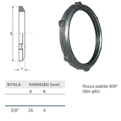 Arruela Zamak Rosca Padrão BSP 3/8" 100 Peças - loja online
