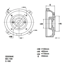 Flange B14 C-Din Carcaça 100 3D8364K Mercosul - loja online