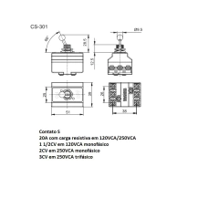 Interruptor Alavanca Metálica Tripolar CS-301 TS/SS 20A 250Vca na internet
