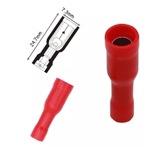 Terminal Pre Isolado Bala Bullet Femea 0,50-1,50 mm² Vermelho - Eletrotécnica Vera Cruz