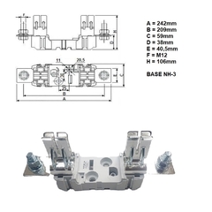 Base NH-3 Unipolar 630A - loja online