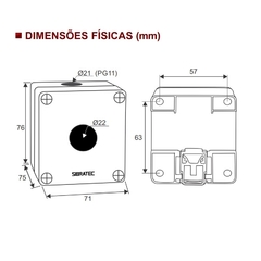 Imagem do Caixa Plástica p/ Trilho Din Amarela 1 Furo 22mm BX1-SBA