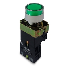 Botão Comando Impulso Iluminado Led 24Vca/Vcc 1NA - Verde Met - comprar online
