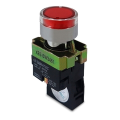 Botão Comando Impulso Iluminado Led 24Vca/Vcc 1NF - Vermelho Met