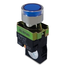 Botão Comando Impulso Iluminado Led 24Vca/Vcc 1NA - Azul Met