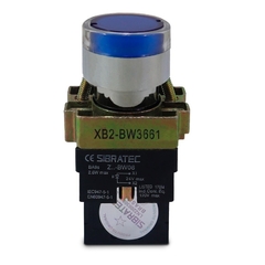 Botão Comando Impulso Iluminado Led 24Vca/Vcc 1NA - Azul Met - Eletrotécnica Vera Cruz