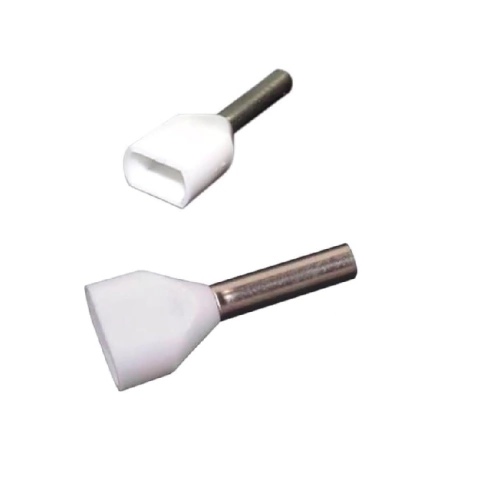 Terminal Tubular Ilhós Duplo 0,50 mm² Branco 100 peças