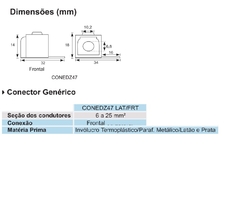Conector Genérico Conexão Frontal 25mm² Jng 10 peças - Eletrotécnica Vera Cruz
