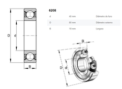 Rolamento de Esferas 6208-ZZ-C3 - comprar online
