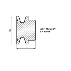 Polia Alumínio 1 Canal Perfil A 75mm Furo 5/8" 15,88mm - loja online