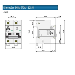 Imagem do Disjuntor Bipolar Din Curva C 10KA 90A