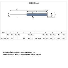 Imagem do Elo Fusível Distribuição até 36,2kV 80k 500mm 5 peças