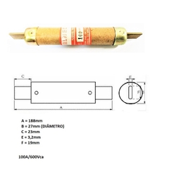 Fusível Faca 100A/600V - comprar online
