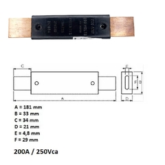 Fusível Faca 200A/250V - Eletrotécnica Vera Cruz