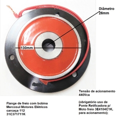 Flange de Freio Carcaça 112 com Bobina 440V 31C371711K - Eletrotécnica Vera Cruz
