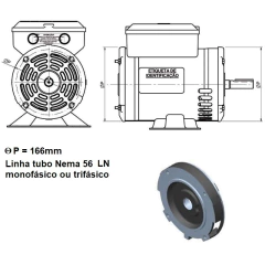 Flange Eberle Nema 56 LN FC149 3D12787K - loja online