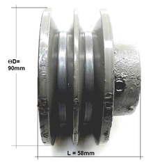 Polia Ferro Fundido 2 Canais Perfil A 90mm Furo 3/4" 19,05mm - loja online