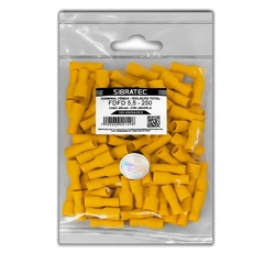 Terminal Isolação Total Fêmea 6,3mm 4-6 mm² Amarelo 100 peças - Eletrotécnica Vera Cruz