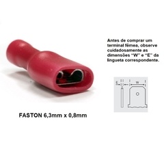 Terminal Isolação Total Fêmea 6,3mm 0,50-1,50 mm² PVC 100 peças - loja online