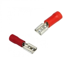 Terminal Pre Isolado Femea 4,8mm 0,50-1,50 mm² Vermelho 100 Peças