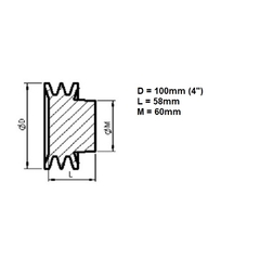 Polia Ferro Fundido 2 Canais Perfil A 100mm Furo 24mm - loja online