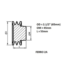 Polia Ferro Fundido 2 Canais Perfil A 65mm Furo 5/8" 15,88mm na internet