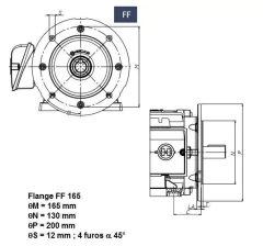 Flange p/ Motor Hércules Carcaça 90 FF-165 - Eletrotécnica Vera Cruz