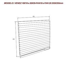 Veneziana 255x255 c/ Filtro p/ Micro ventilador 180x180 200x200
