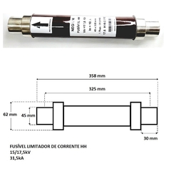 Fusível HH 15/17,5kV DIN-325mm 31,5kA 10A na internet