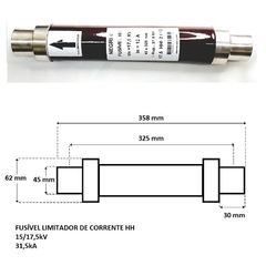 Fusível HH 15/17,5kV DIN-325mm 31,5kA 12A na internet