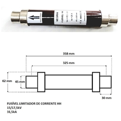 Fusível HH 15/17,5kV DIN-325mm 31,5kA 25A - comprar online