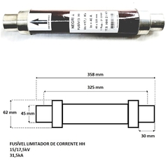 Fusível HH 15/17,5kV DIN-325mm 31,5kA 40A na internet