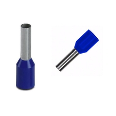 Terminal Tubular Ilhós Simples 2,50 mm² Azul 100 peças