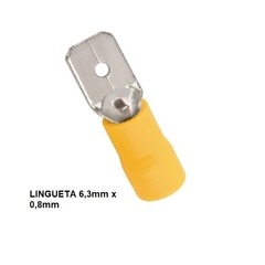 Terminal Pre Isolado Macho 6,3mm 4,00-6,00 mm² Amarelo 100 peças - loja online