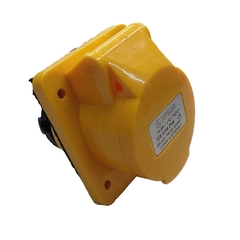 Tomada Embutir IP44 32A 2p+t 110/130Vca Amarela 4h TES-3244 - Eletrotécnica Vera Cruz
