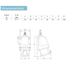 Tomada Sobrepor IP44 16A 2p+t 220/240Vca Azul 6h TSS-3006