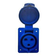 Tomada Embutir IP44 32A 2p+t 220/240Vca Azul 6h TES-3246 - comprar online