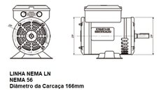 Tampa Dianteira Nema Carcaça 56 LN 3D12777K