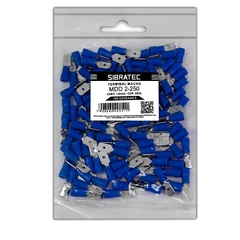 Terminal Pre Isolado Macho 6,3mm 1,50-2,50 mm² Azul 100 peças - Eletrotécnica Vera Cruz