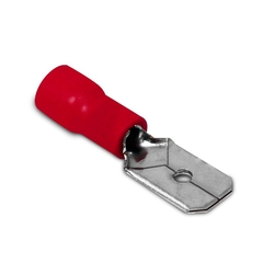 Terminal Pre Isolado Macho 6,3mm 0,50-1,50 mm² Vermelho 100 peças